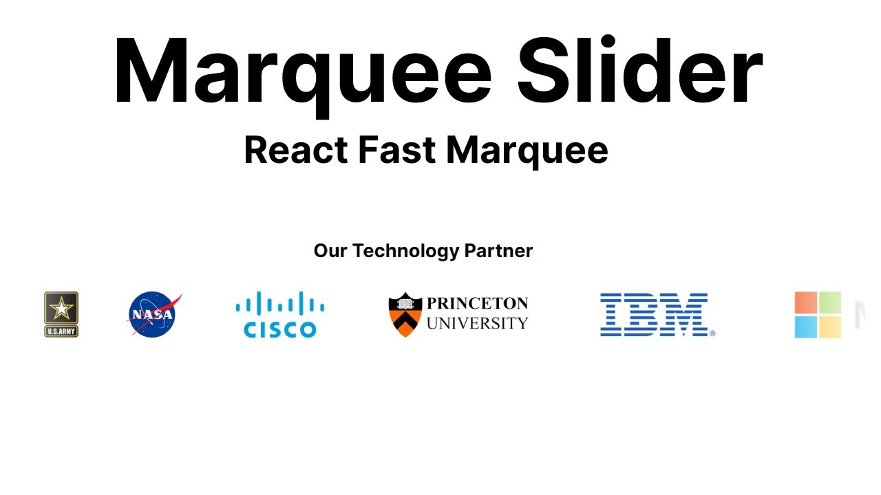 Marquee | Marquee Slider | React Fast Marquee | React JS