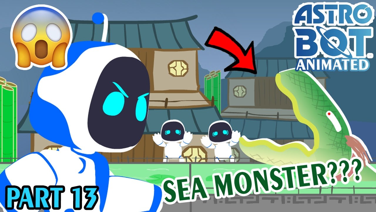 ASTROBOT AT DANGER DOJO AND SCARY SEA MONSTER APPEAR!! 😱😱 [Astro Bot Animated]