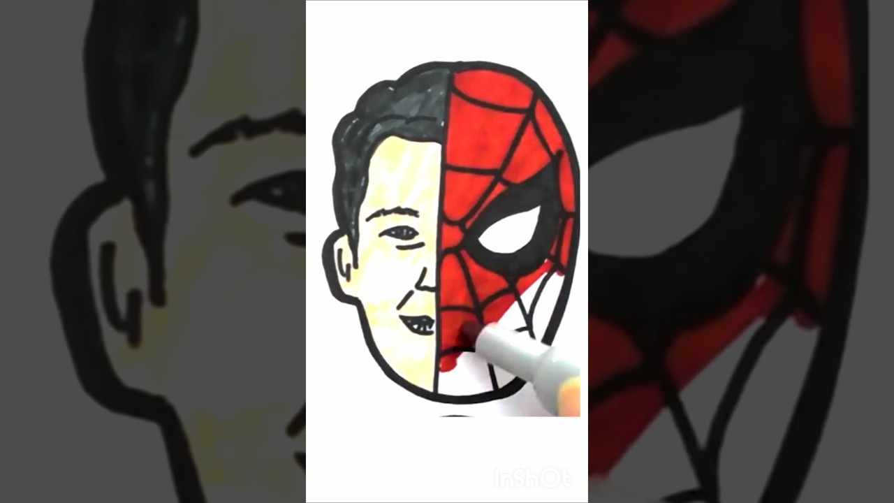 Как нарисовать лицо Человека-паука 4 #рисунок #искусство #какрисовать #spiderman4 #шорты #раскраска