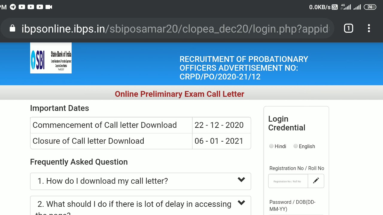 SBI PO Admit Cards Out ‼️Breaking News ‼️