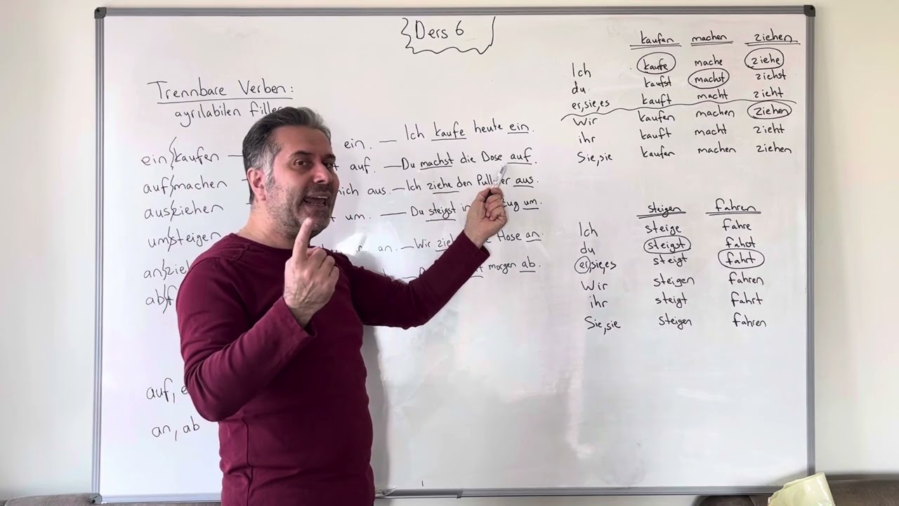 Almanca A1.1  Ders 6 , Trennbare Verben (Ayrılabilen Fiiller )