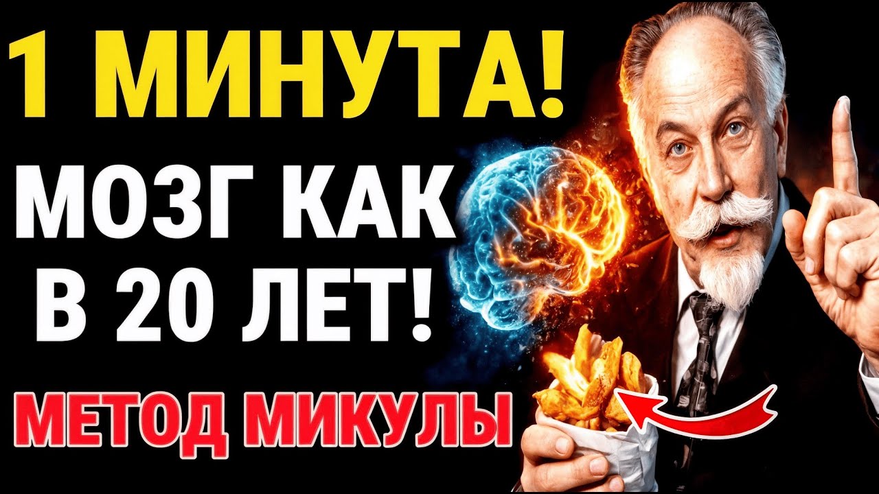 Старение НА ПАУЗЕ и память КАК В 20! Как ЛЕГКО омолодить мозг! Гениальный МЕТОД МИКУЛИНА
