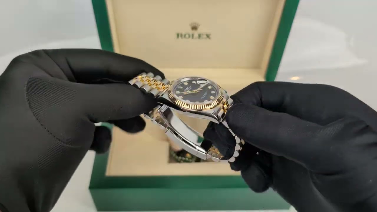 Rolex Date Just 36 Black Diamond 126231 Stock ID 598-RS