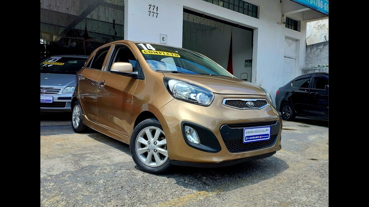 Kia Picanto 1.0 Automático - Ano 2014 - Dourado - Flex 