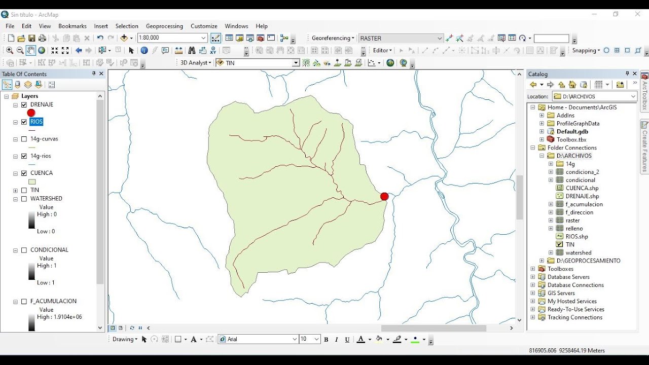 DELIMITAR CUENCAS O MICRO CUENCAS UTILIZANDO UNA CONDICIONAL EN ARCGIS