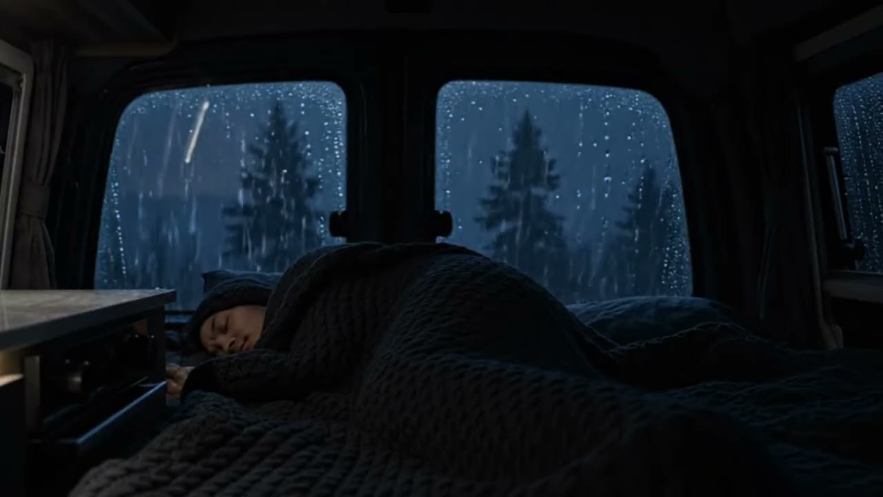 Rain Sounds in Car with Thunder 🚗 Heavy Rain Sounds for Sleeping | Cozy Night Rain Inside Car