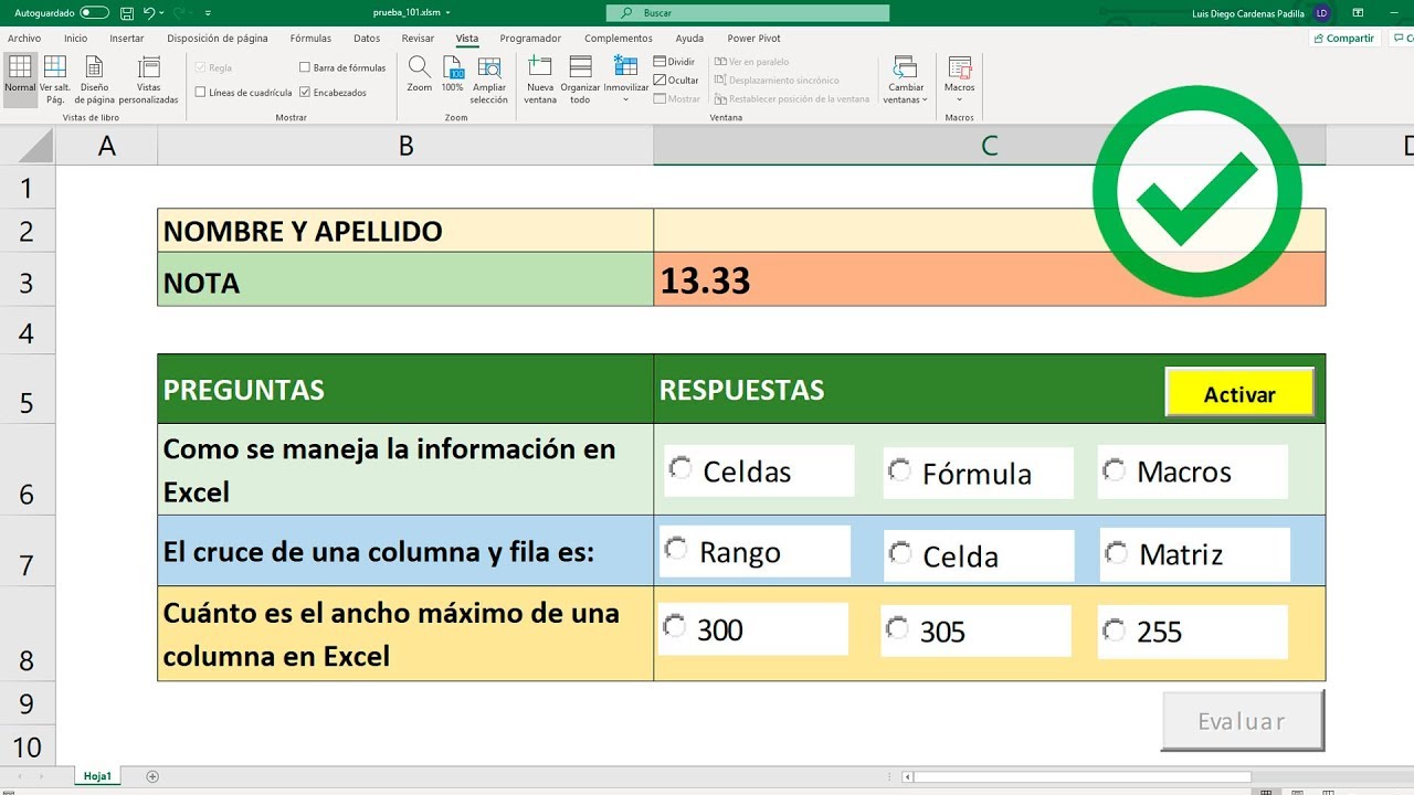 Como crear un examen dinámico en Excel con Macros VBA  | Invitado EL TÍO TECH