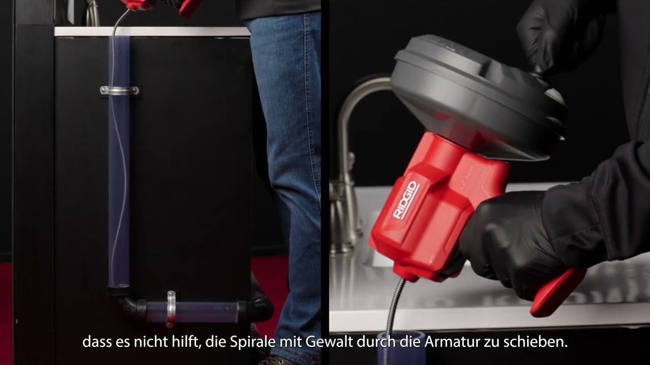 Использование дренажной спирали RIDGID EZ Spin™