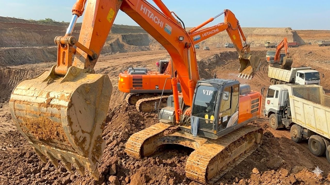 Extreme Mud Excavation Skills | Hitachi Zaxis 350 Powerful Bucket Digging Hard Lakebed! 