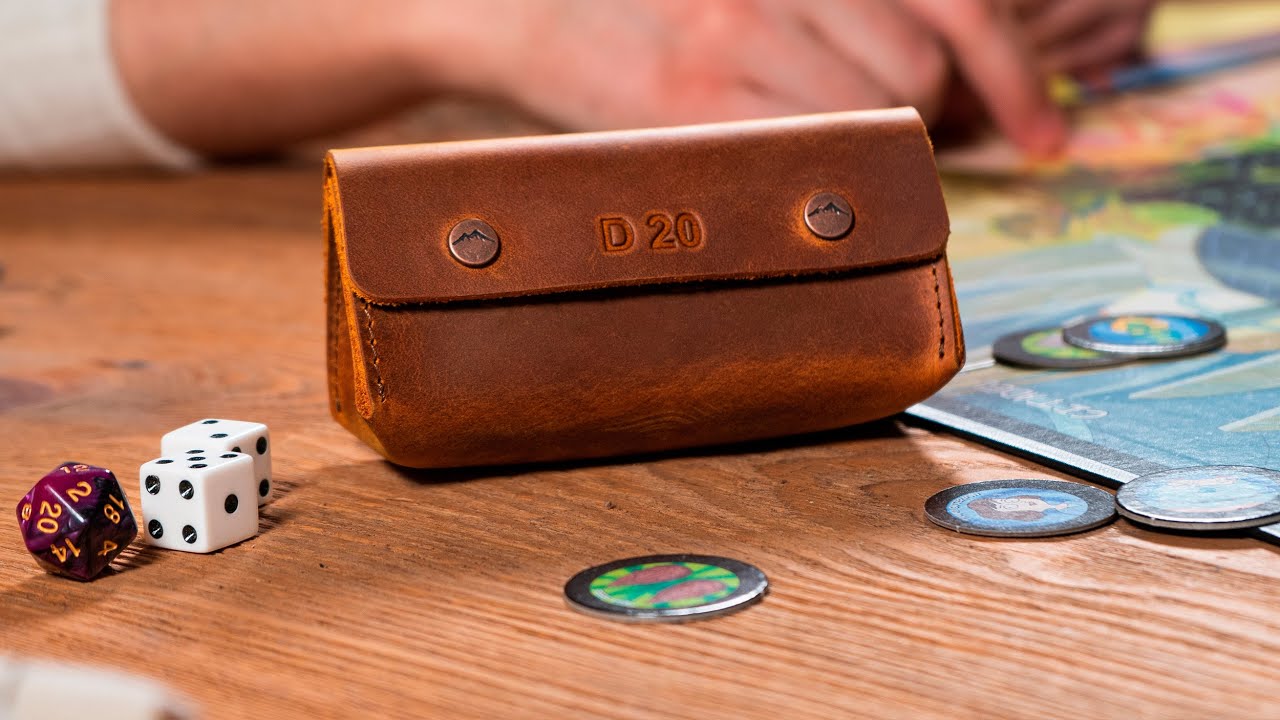 Leather Dice Holder For DND Games In Rich Brown