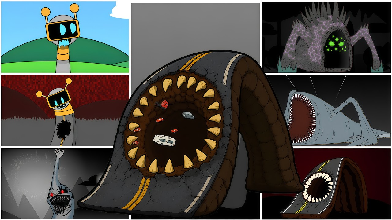 My Sprunki OC: FUNBOT x ROAD EATER MONSTER x ABYSSAL EATER (Phase 1 to Phase 7)