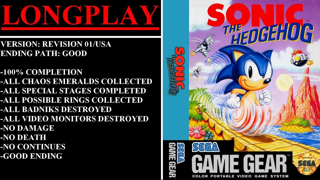 Sonic the Hedgehog [Rev 01/USA] (Sega Game Gear) - (Longplay | 100% Completion)