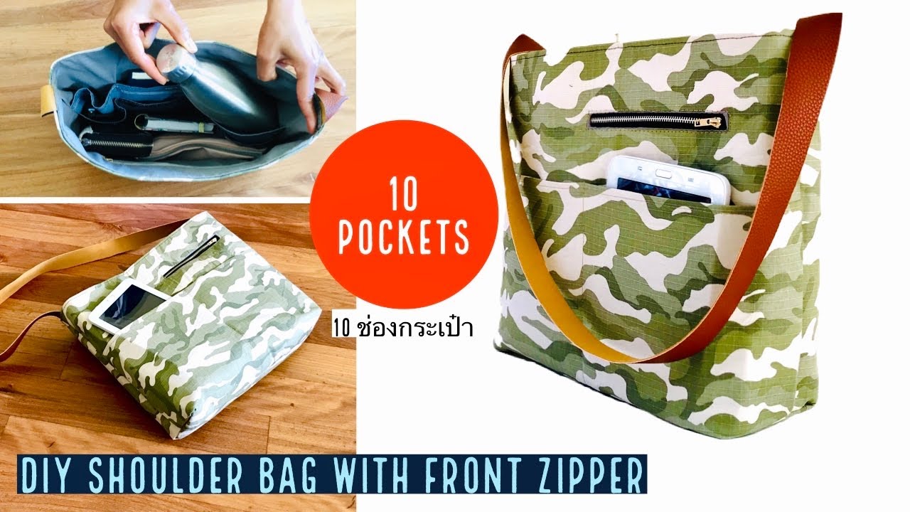 DIY BAG/SHOULDER-CROSSBODY-ORGANIZER ZIPPER BAG/TOTE BAG /BOLSA DIY/RECYCLING/EASY TUTORIAL/กระเป๋า