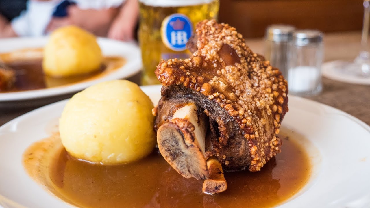 Amazing Munich Food Tour - German CRISPY PORK LEG and Attractions in Munich, Germany!