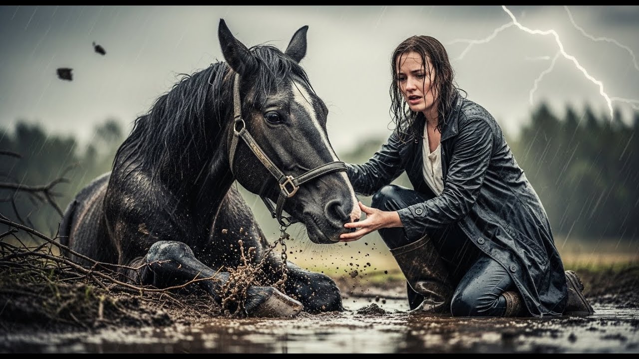 Una niña encuentra un caballo herido bajo la lluvia, Lo que ocurrió después sorprendió a todos