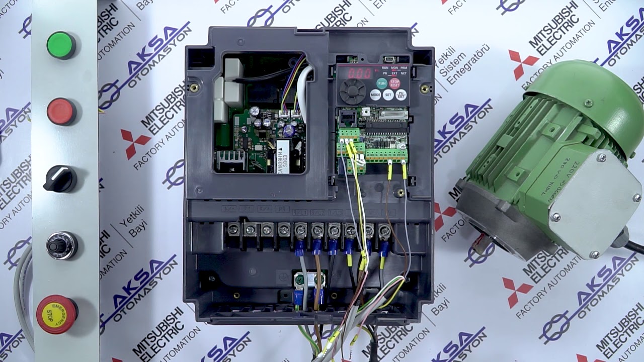 MITSUBISHI ELECTRIC E700 AC MOTOR SÜRÜCÜ HARİCİ START VE HARİCİ POTANSİYOMETRE İLE HIZ AYARI
