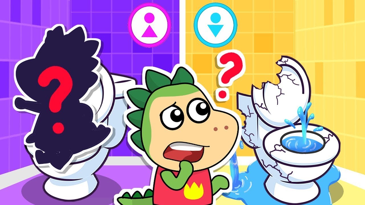 😖 ¡Ay, no! ¡Spike es demasiado tímido para usar el baño de la escuela 🏫🚻! Historias para niños