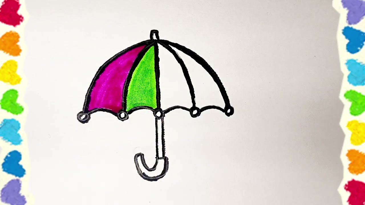 How to Draw Umbrella | Easy Umbrella Drawing for Kids | Simple Drawing|svArtube 