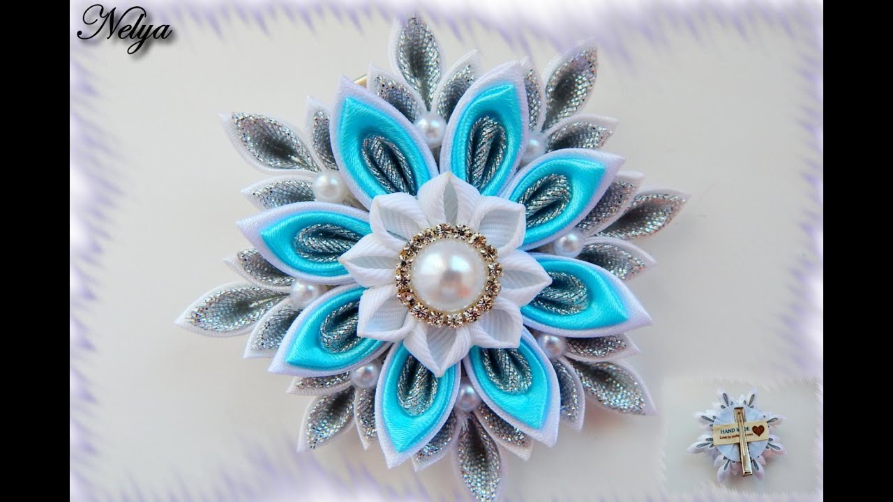 НОВОГОДНЯЯ СНЕЖИНКА КАНЗАШИ МК / DIY Kanzashi Christmas Snowflake