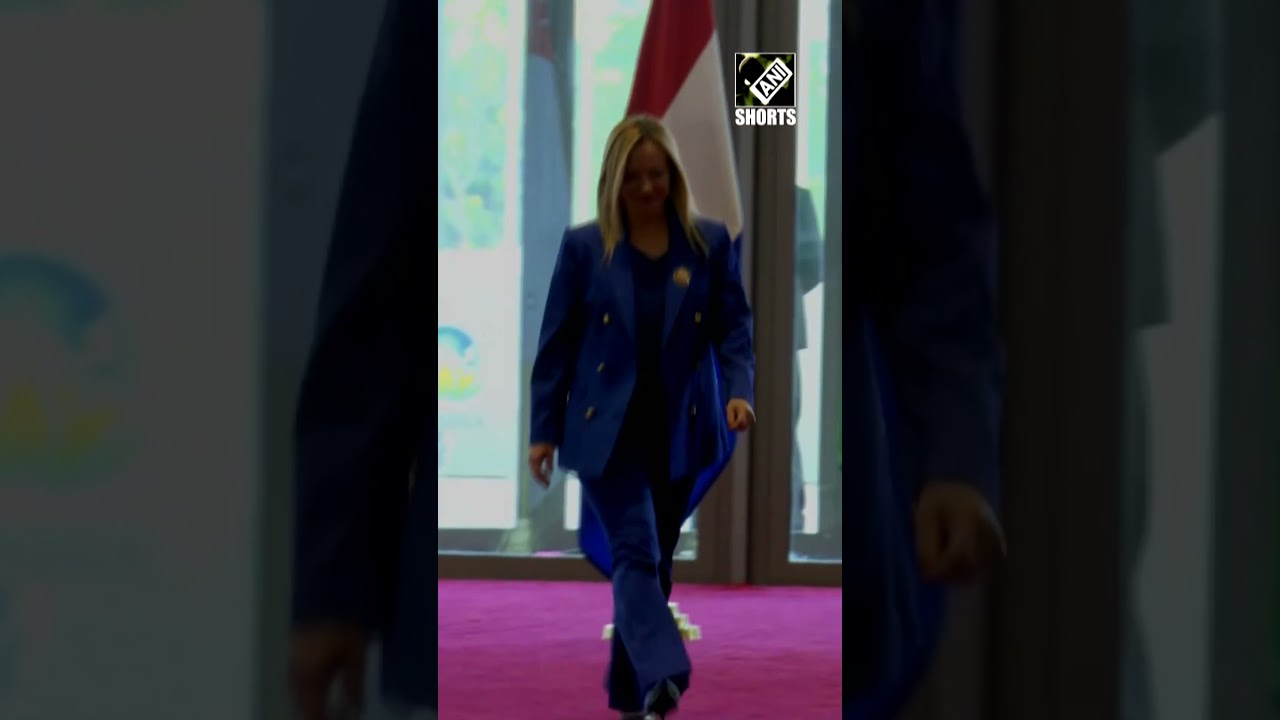 G20 Summit | Italian PM Giorgia Meloni arrives at Bharat Mandapam in Delhi