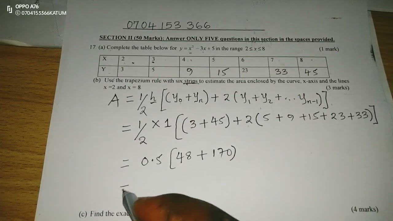 ALLIANCE BOY'S PRE-KCSE MOCKS. AREA APPROXIMATION.