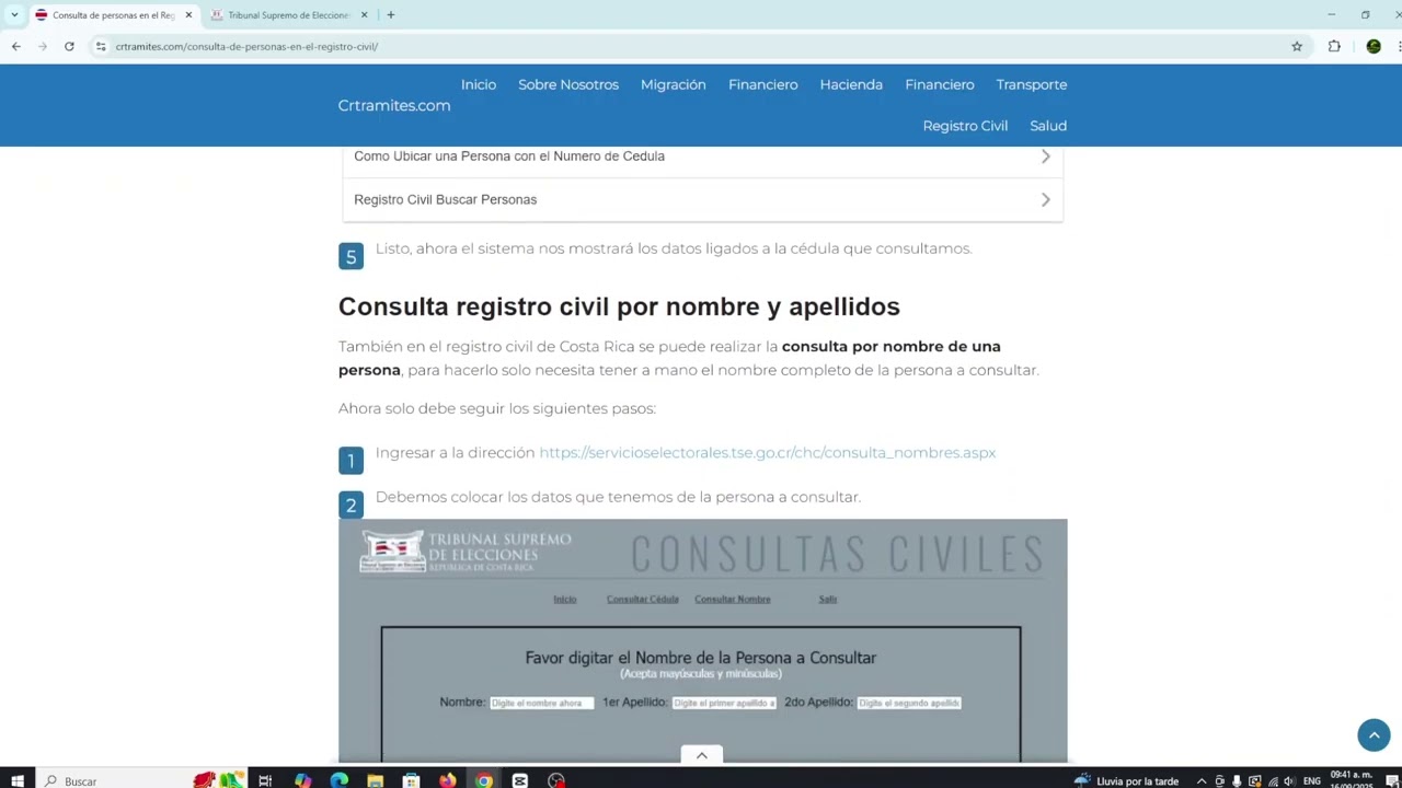 C&oacute;mo Consultar Personas en el Registro Civil de Costa Rica en 2025