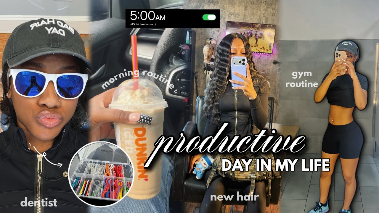 PRODUCTIVE DAY IN MY LIFE | realistic morning routine, new hair, gym life, reset + more