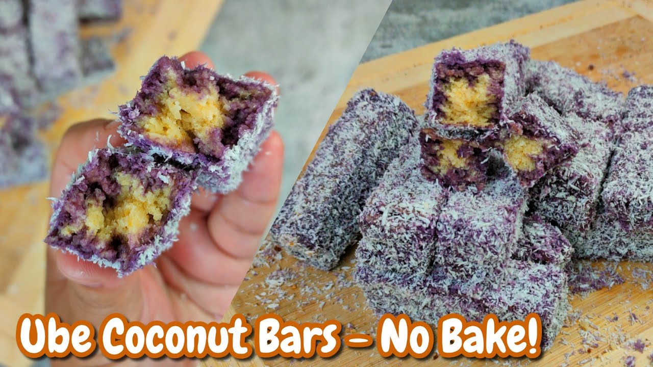 Ube Bars, No Bake, No Oven, No Yeast Ube Coconut Bread - Negosyo Recipe | CRAEVINGS