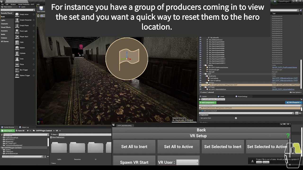 Unreal Tool:  Editor VR Setup (OVFP Style) - Open Virtual Film Project