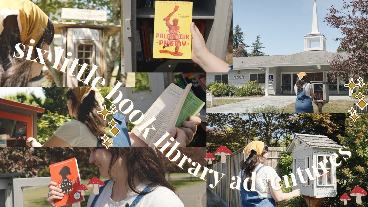 going exploring for books: I went to 6 little free library boxes 📚🍄