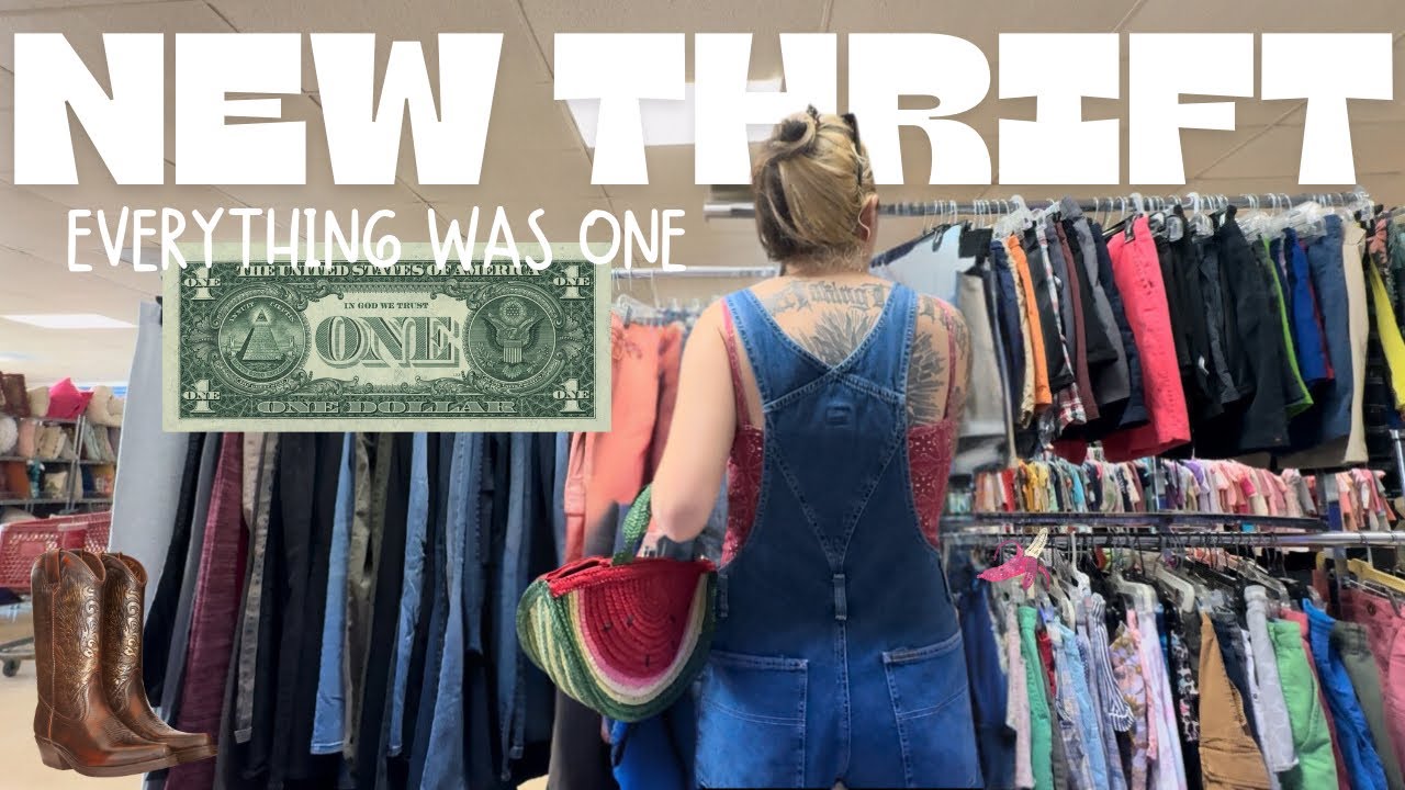 NEW THRIFT STORE & EVERYTHING WAS A DOLLAR!! THRIFT STORE HOPPIN ROAD TRIP #thriftwithme #thrift