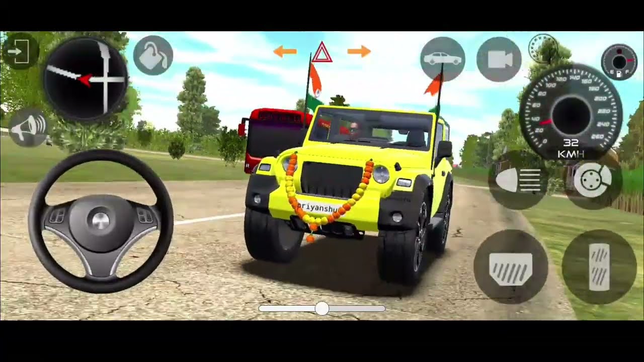 INDIAN 🇮🇳SIMULATOR CAR 3D 🔥 THAR GAME 💯 MODIFIED THAR😡#india#viral#youtubeshorts #games#indiancars 