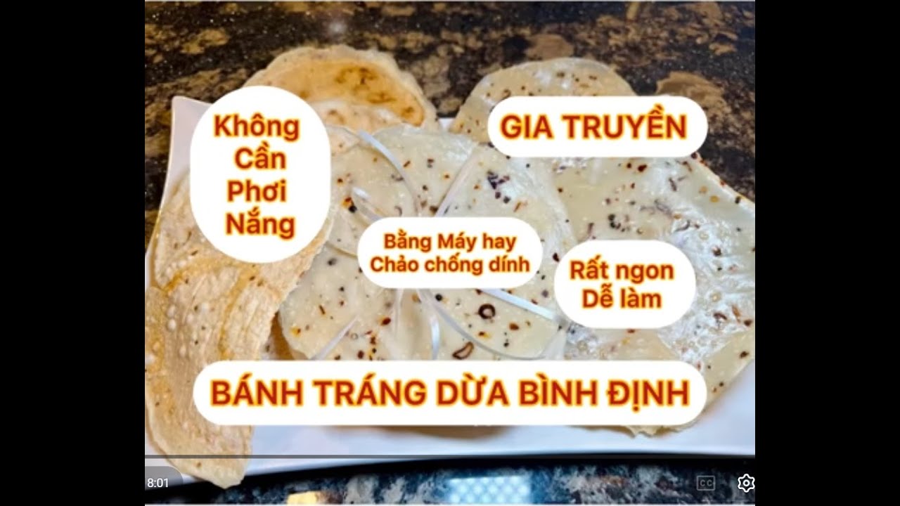 Bánh Tráng Dừa Bình Định. Làm Bằng Máy hay Chảo Chống Dính Thành Công Ngay Lần Đầu Tiên