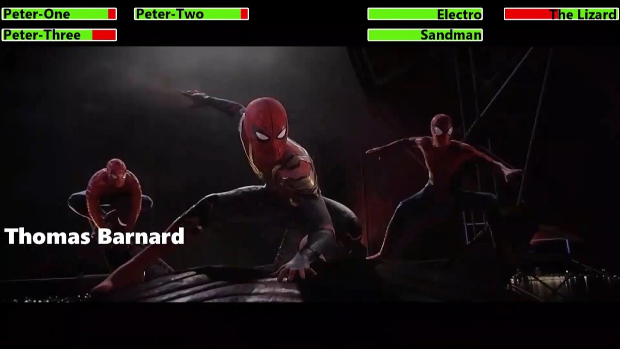 Spider-Man: No Way Home (2021) Final Battle with healthbars