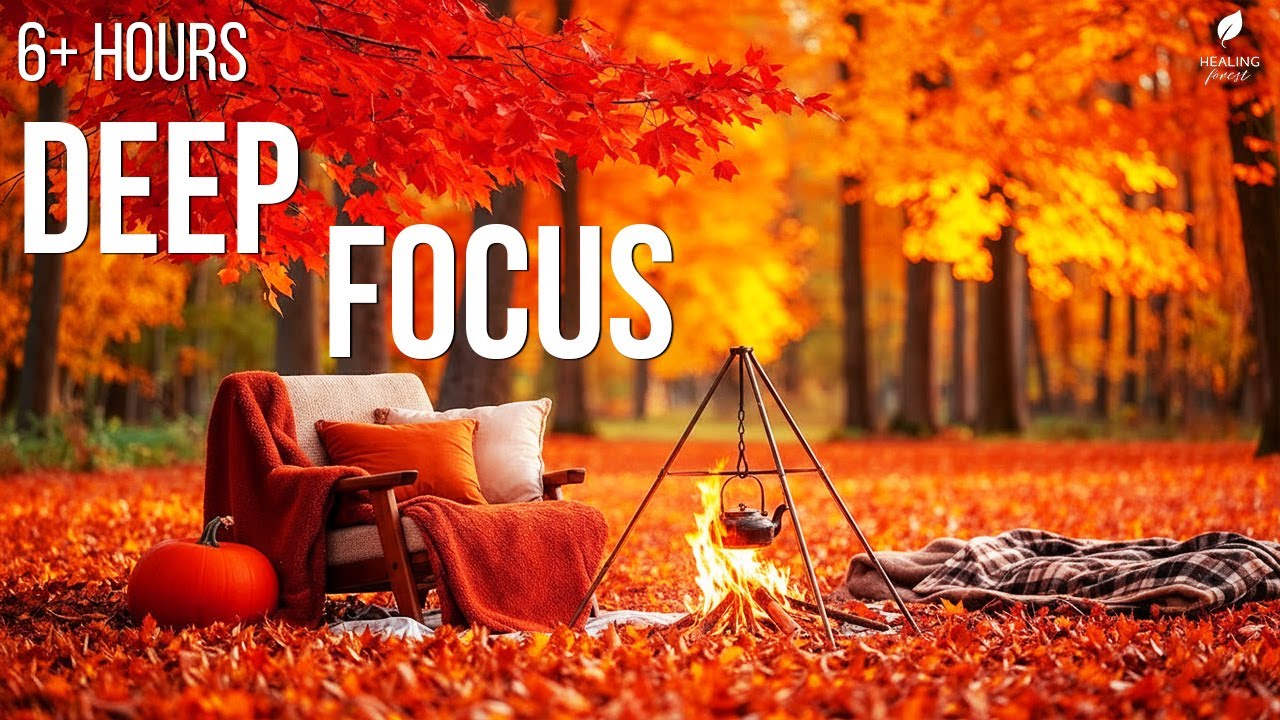 Beautiful Autumn Relaxing Music 🍂 Gentle Piano for Focus, Study & Reading | 6+ Hours Instrumental