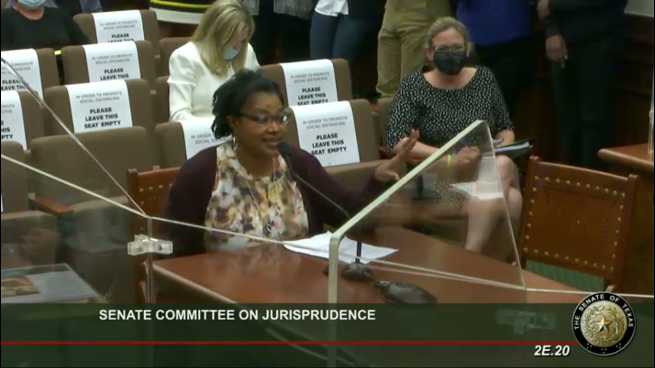 SB 21 (2021) Goldie VanZandt at Senate Committee on Jurisprudence