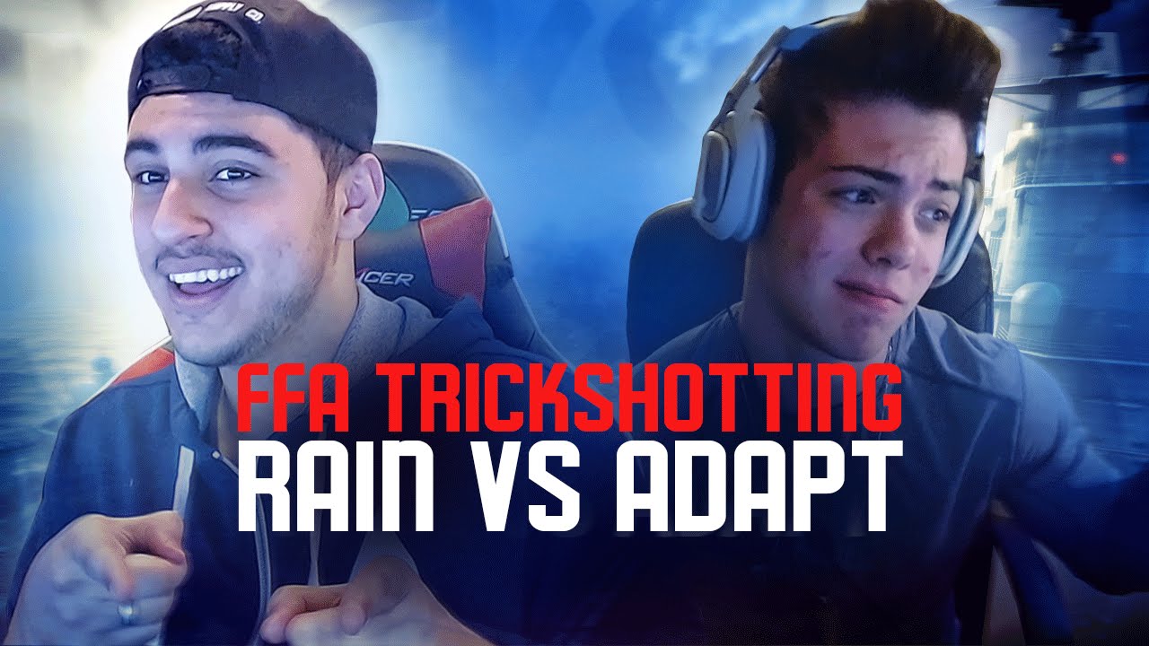 FaZe Rain vs FaZe Adapt - FFA TrickShotting! - HE HIT IT!!