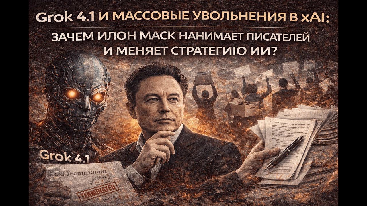 Grok 4.1 и массовые увольнения в xAI: Зачем Илон Маск нанимает писателей и меняет стратегию ИИ?