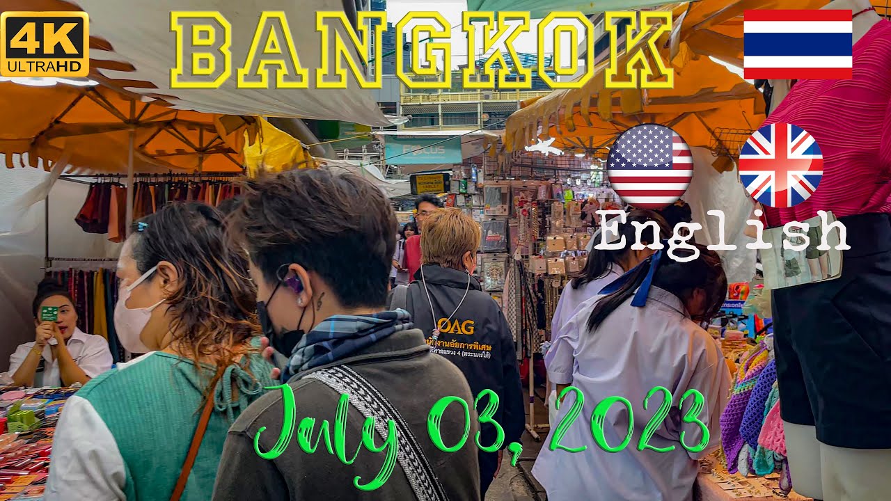 [4K] Bang Rak Bazaar, Bangkok, Thailand