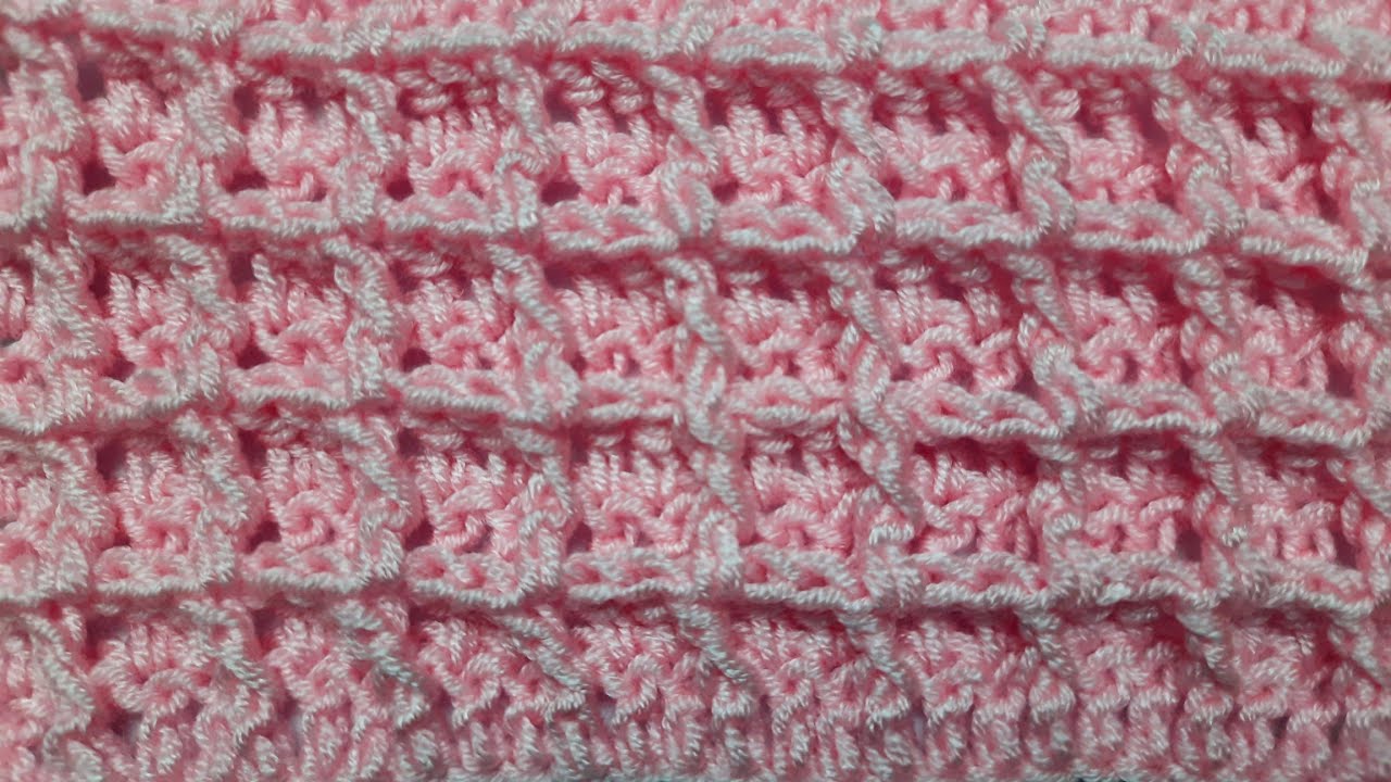غرزة الوافل كروشيه لعمل جميع شغل الكروشيه الرجالى والحريمى والاطفال.غرزة سهلة من سطرين|waffle stitch