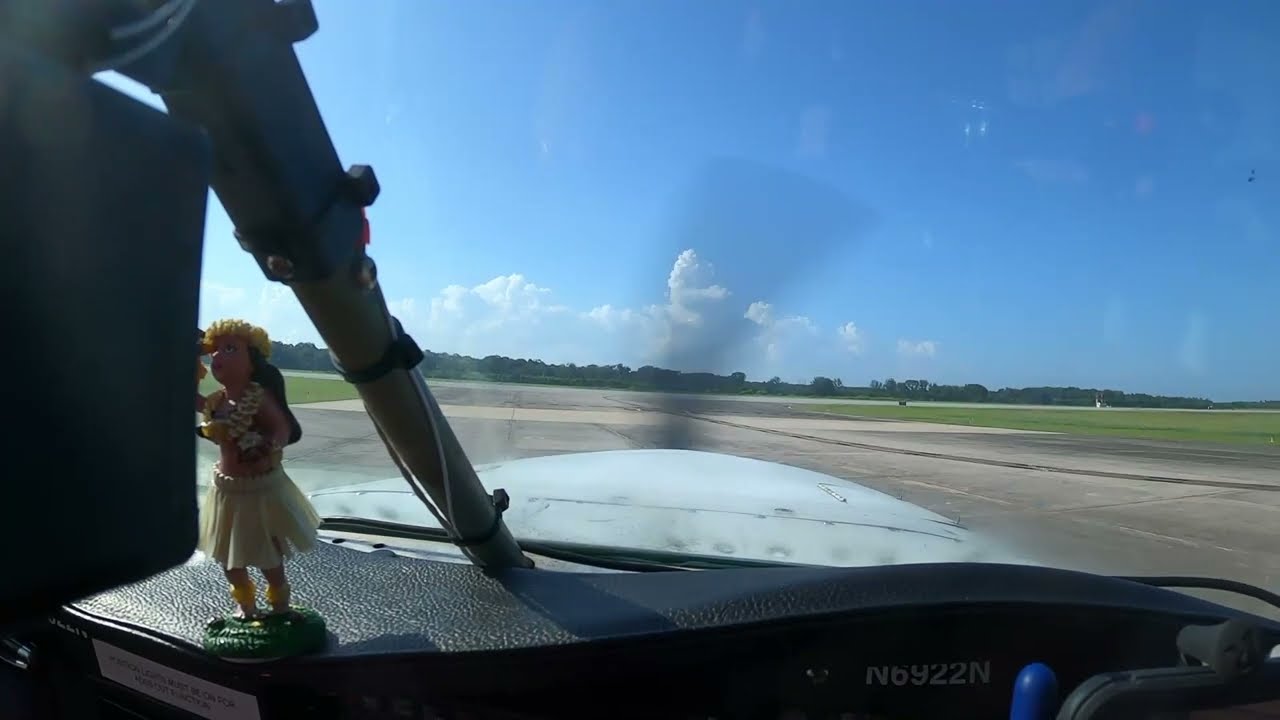 Mooney M20G Departure from Golden Isles GA Runway 7 at KBQK  7-22-22