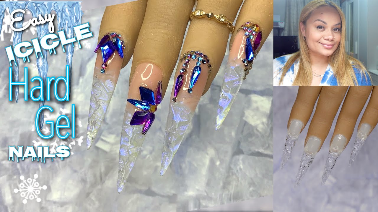 Icicle Nails | Builder Gel Nails Tutorial | Easy cracked icicle effect