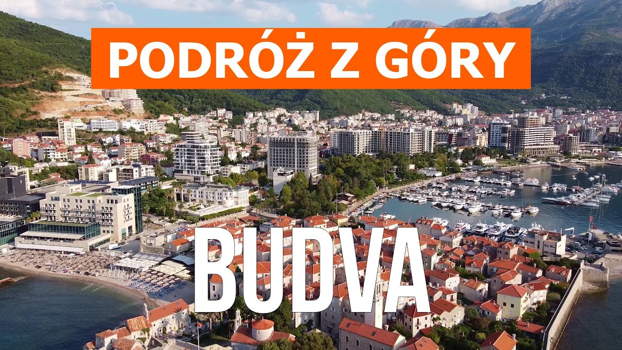Budva z drona | wideo 4k | Czarnog&oacute;ra, Budva z g&oacute;ry