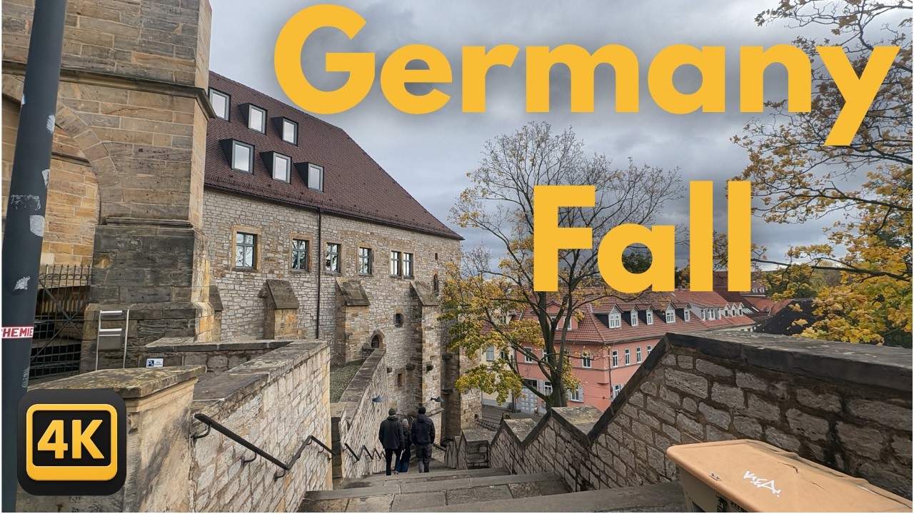 🍂Fall vibes in Germany (No Talking), Erfurt, Europe, Relaxing Autumn Walk