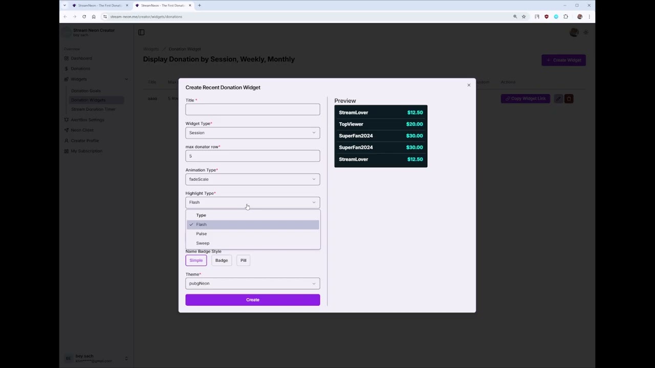 How to setup Stream Neon to Display Top donators in OBS