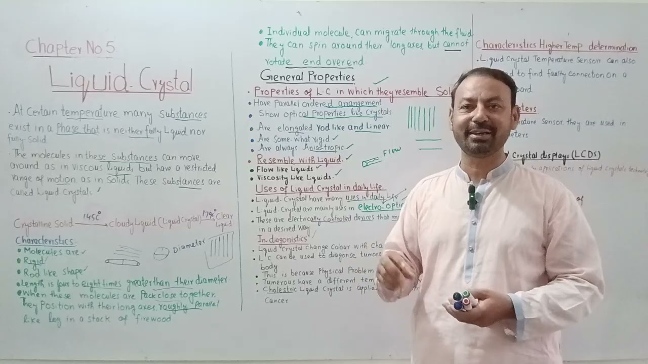 Liquid  Crystal|Properties |Uses|Structure!|Chapter No.5|Chemistry 11th Class New Book 2025.