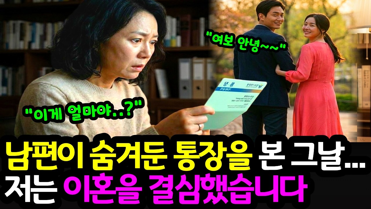 남편의 숨겨둔 통장을 발견한 그날... 저는 이혼을 결심했습니다ㅣ노후사연ㅣ감동사연ㅣ사연라디오ㅣ인생사연ㅣ오디오북