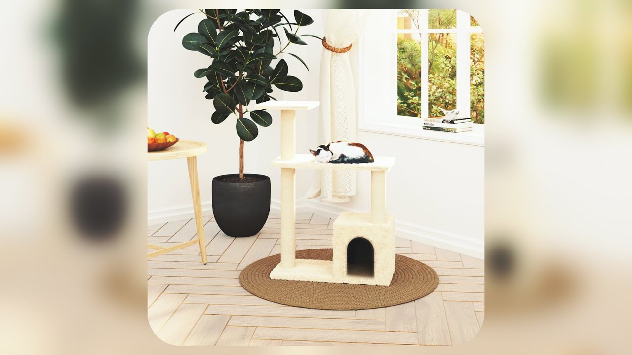 Cat Tree with Sisal Scratching Posts 70cm Cat Playhouse Condo