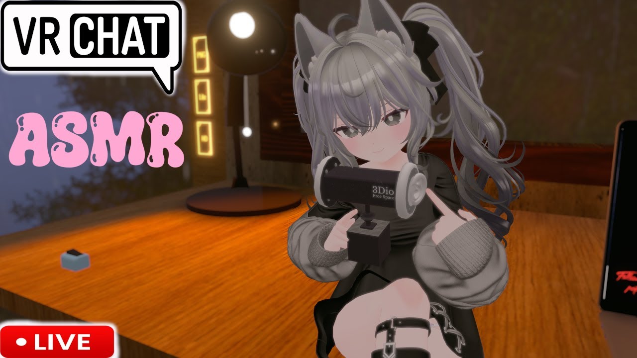 VRChat ASMR stream: Vigorously tapping and scratching your ears (+ 3dio handcam section)