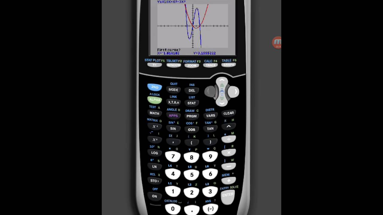 10 Finding Area Between Curves with TI 84